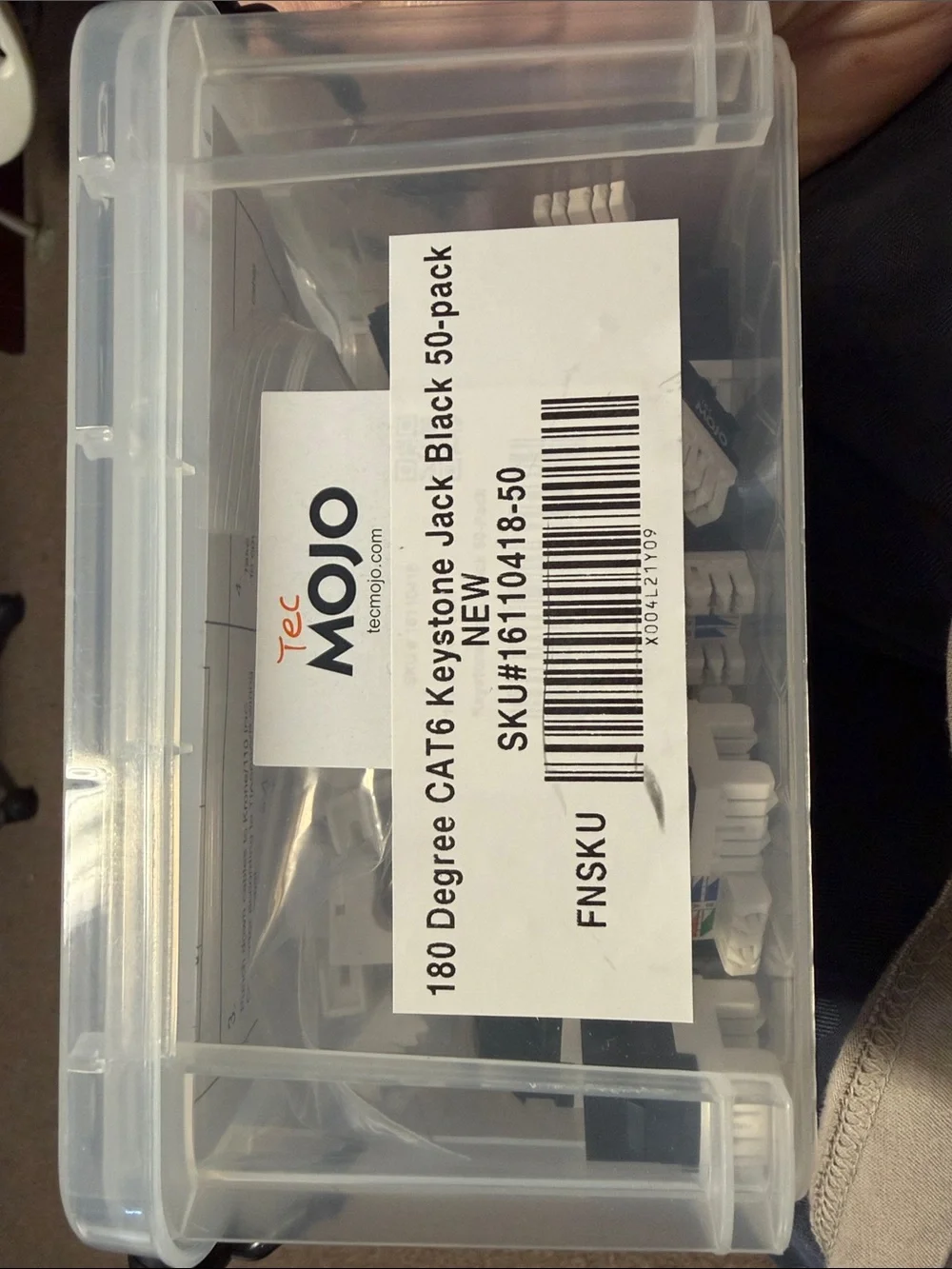 180° CAT6 Keystone Jack Pack – 50 Black Jacks
